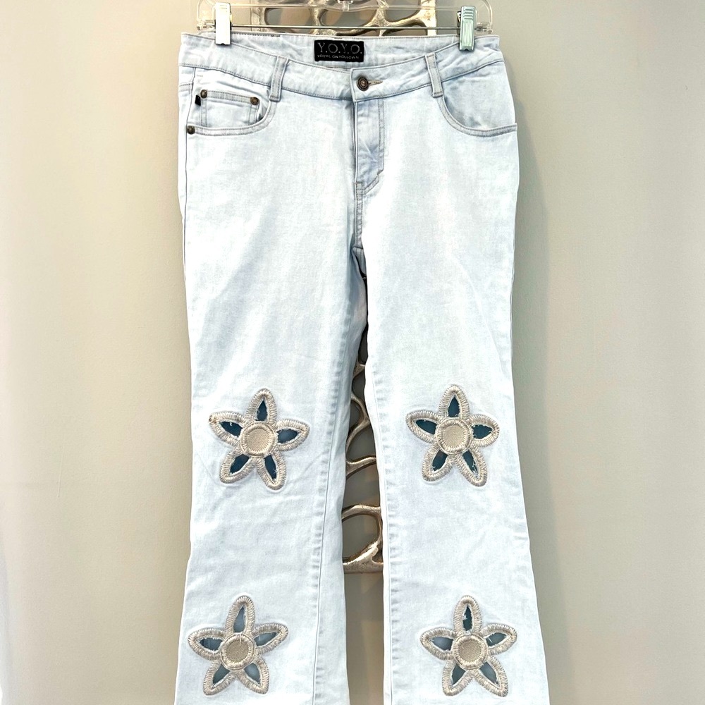 Vintage Y2K Y.O.Y.O. Embellished Crop Stretch Jeans